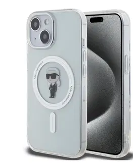 Puzdrá na mobilné telefóny Puzdro Karl Lagerfeld IML Ikonik MagSafe pre Apple iPhone 15, transparentné 57983116837