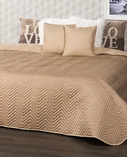 Prikrývky na spanie 4Home Prehoz na posteľ Doubleface svetlohnedá/hnedá, 220 x 240 cm, 2 ks 40 x 40 cm