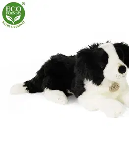 Plyšové hračky RAPPA - Plyšový pes border kólia ležiaci 45 cm ECO-FRIENDLY