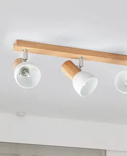 Stropné svietidlá Spot-Light Svenda troj-plameňové drevené stropné svietidlo