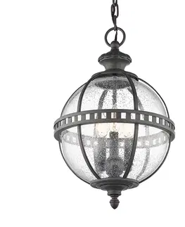 Závesné svietidlá KICHLER Vonkajšia závesná lampa Halleron viktoriánsky štýl