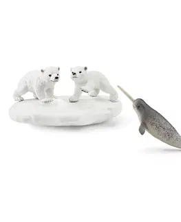 Hračky - figprky zvierat SCHLEICH - Ľadové medvede a kĺzačka