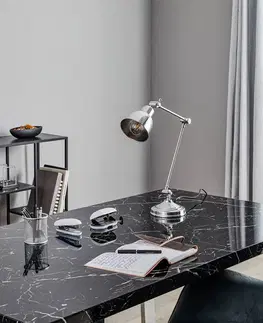 Stolové lampy na písací stôl Euluna Stolná lampa Emoti, chrómová farba, výška 45 cm, nastaviteľná