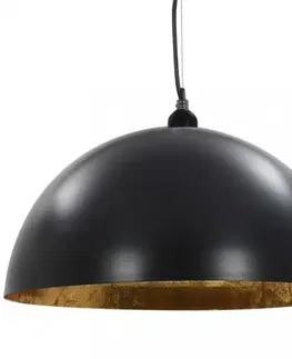 Osvetlenie Závesná lampa 2 ks čierna / zlatá Dekorhome 50 cm