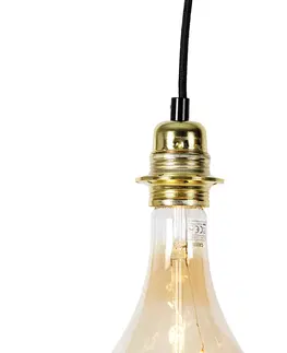Zavesne lampy Závesná lampa zlatá 2-svetlá vrátane LED zlatej stmievateľnej - Cava Luxe