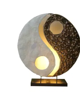 Stolové lampy Woru Stolová lampa Ying Yang prírodné materiály, 30 cm