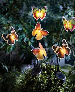 Drobné dekorácie a doplnky 2 LED zápichy Motýľ