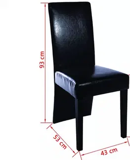 Jedálenské stoličky a kreslá Jedálenská stolička 2 ks umelá koža / drevo Dekorhome Čierna