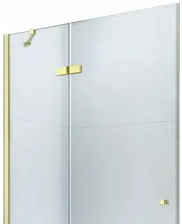 Sprchovacie kúty MEXEN - Roma sprchové dvere krídlové 70 cm, transparent, zlatý sa stenovým profilom 854-070-000-50-00