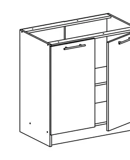 Kuchynské dolné skrinky KONDELA Fabiana S-80 dolná kuchynská skrinka dub sonoma / biela