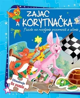 Leporelá, krabičky, puzzle knihy Zajac a korytnačka - Puzzle na rozvíjanie pozornosti a učenie