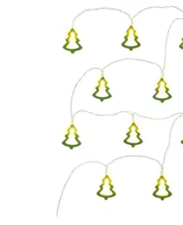 Vianočné dekorácie  LED Dekoračná reťaz 10xLED/2xAA 1,6m drevo teplá biela 