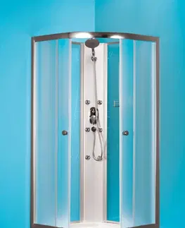 Vane HOPA - Štvrťkruhový sprchovací box GRANADA - Farba rámu zásteny - Hliník chróm, Rozmer A - 90, Rozmer B - 90, Vanička HL - Akrylové vanička OLBGRA90CMBV + OLBGRA90V