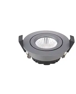 Vysokonapäťové zapustené svietidlá 230 V Sigor LED bodový podhľad Diled, Ø 8,5 cm, 6 W, 3 000 K, antracitová