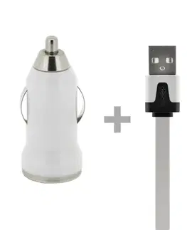 Nabíjačky pre mobilné telefóny Autonabíjačka 4-OK + Dátový kábel USB,1AMP, biela PDFCMB