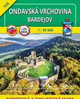 Turistika, skaly Ondavská vrchovina - Bardejov - TM 105 - 1: 50 000