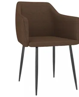 Jedálenské stoličky a kreslá Jedálenská stolička 2 ks látka / kov Dekorhome Krémová