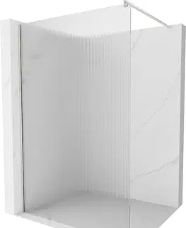 Sprchové dvere MEXEN/S - Kioto Sprchová zástena WALK-IN 100 x 200 cm, prúžky 8 mm, nikel kartáčovaný 800-100-101-97-09
