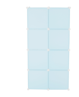 Regály a poličky KONDELA Frin detská modulárna skrinka modrá / detský vzor