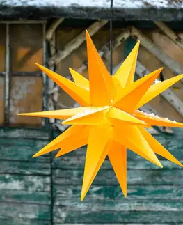 Vianočné svetelné hviezdy STERNTALER 18-cípa XL plastová hviezda do exteriéru – žltá
