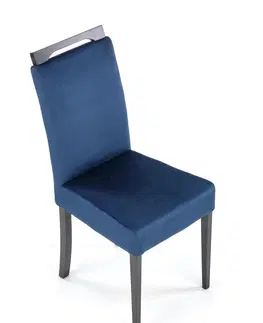 Jedálenské stoličky HALMAR Clarion 2 jedálenská stolička čierna / tmavomodrá