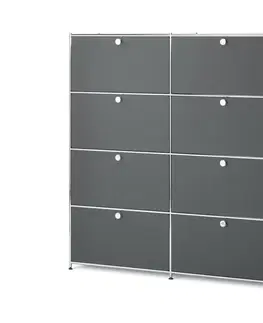 Cabinets & Storage Vysoká komoda »CN3« s 8 výklopnými dvierkami, sivá
