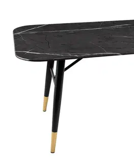 Konferenčné stolíky LuxD Dizajnový konferenčný stolík Laney 110 cm antracitový - vzor mramor