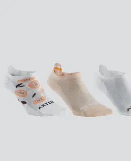 bedminton Športové ponožky RS 160 nízke biele a béžové 3 páry