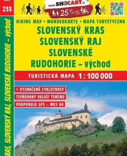 Turistika, skaly Slovenský kras, Slovenský raj, Slovenské rudohorie - východ 1:100 000 - TM 233