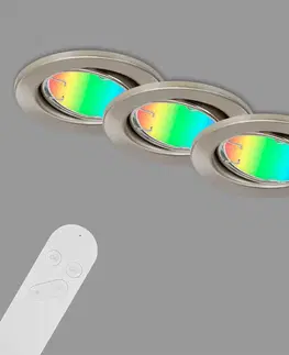 SmartHome zapustené svetla Briloner LED svietidlá Fit Move S, CCT RGB sada 3ks, nikel