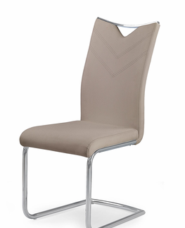 Jedálenské stoličky HALMAR K224 jedálenská stolička cappuccino / chróm