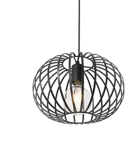 Zavesne lampy Dizajnová závesná lampa čierna 3 -svetelná - Johanna