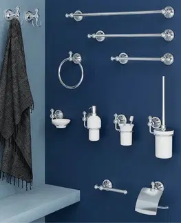 Kúpeľňový nábytok GEDY NV214513 Nevis držiak uterákov 45 x 8,2 cm, chróm