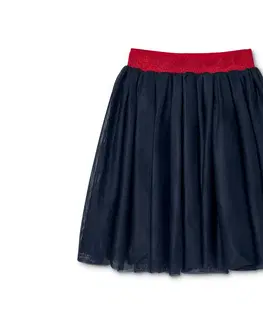Skirts Tylová sukňa, červený lesklý pás