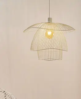 Závesné svietidlá Forestier Forestier Papillon S závesná lampa, 56 cm, biela
