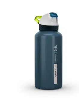 kemping Detská hliníková fľaša 0,6 l s rýchlouzáverom a náustkom na turistiku