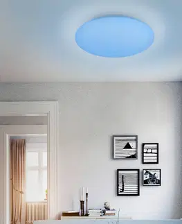 SmartHome stropné svietidlá Reality Leuchten Stropné LED svietidlo Fara, RGB, CCT, WiZ, Ø 60 cm