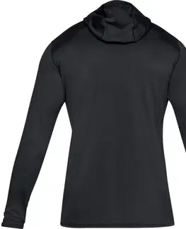 Pánske termo tričká s dlhým rukávom Pánske tričko Under Armour Fitted CG Hoodie Black /  / Charcoal - L