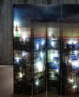 Paravány Designový LED paraván NEW YORK 160x180 cm (4-dielny)