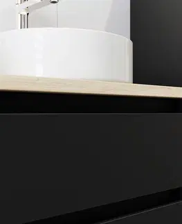 Kúpeľňový nábytok MEREO - Opto, kúpeľňová skrinka s keramickým umývadlom 121 cm, čierna CN943