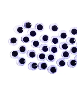 Kreatívne a výtvarné hračky JUNIOR-ST - Dekorácia pohyblivé oči 15 mm, sada 30 ks