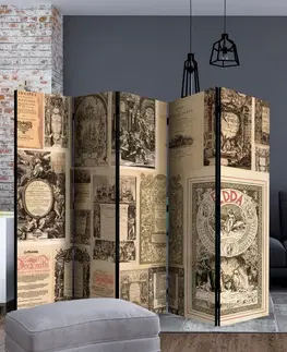 Paravány Paraván Vintage Books Dekorhome 135x172 cm (3-dielny)