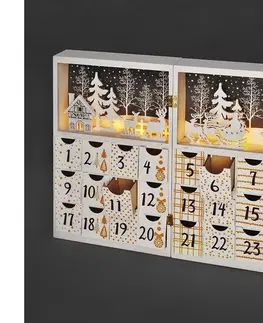 Vianočné dekorácie   1V244 - LED Adventný kalendár LED/2xAAA drevo 