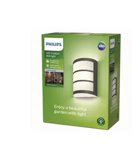 Vonkajšie nástenné svietidlá Philips Philips Python LED svietidlo antracitová 4 000 K