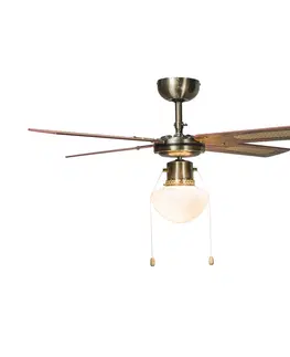 Stropne ventilatory Priemyselný stropný ventilátor so žiarovkou 100 cm drevo - Wind