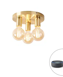 Stropne svietidla Inteligentné stropné svietidlo zlaté okrúhle vrátane 3 ks WiFi G95 - Facil
