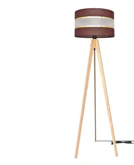 Lampy  Stojacia lampa HELEN 1xE27/60W/230V hnedá/zlatá/borovica 