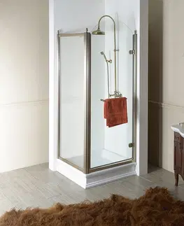 Sprchovacie kúty GELCO - ANTIQUE sprchové dvere 800, číre sklo, pravé, bronz GQ1380RC