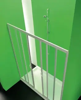 Sprchovacie kúty HOPA - Sprchové dvere MAESTRO CENTRALE - Farba rámu zásteny - Plast biely, Rozmer A - 130, Smer zatváranie - Univerzálny Ľavé / Pravé, Výplň - Polystyrol 2,2 mm (acrilico), Výška - 185 BSMAC13P