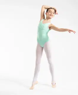 balet Dievčenský baletný trikot 500 svetlozelený